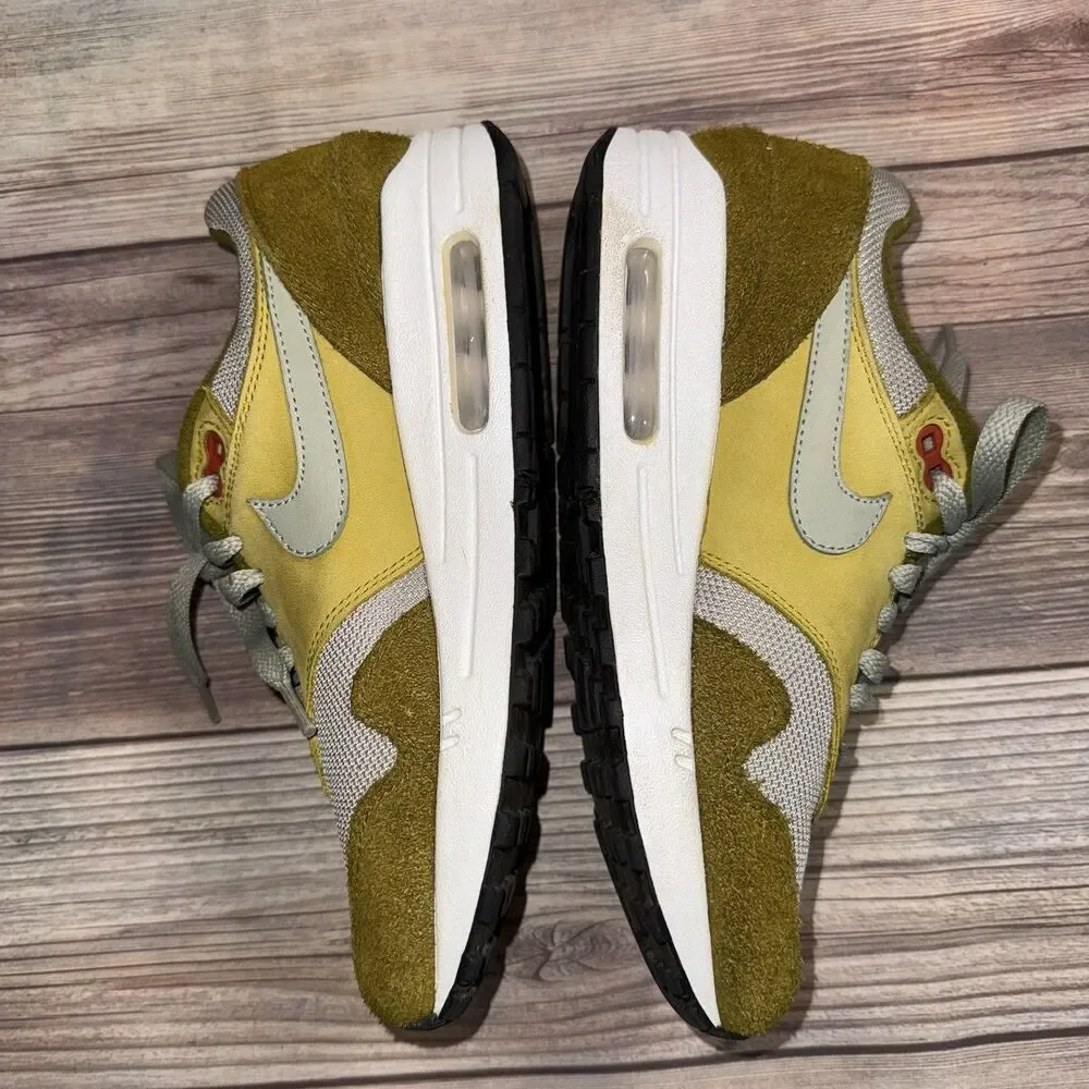 Nike Air Max 1 Premium Retro Curry Olive Green Grey White 908366-300 Men's 6